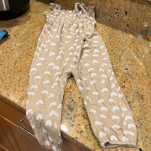 Kids Beige Rainbow Print Jumpsuit